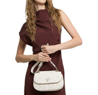Borsa donna Guess Aldina top handle flap bag white B26GU62 GG966320