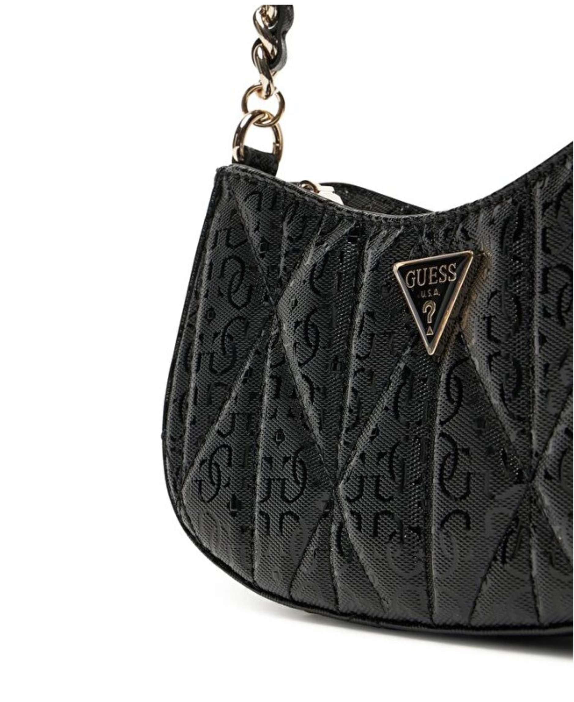 Borsa donna Guess Aldina top zip shoulder bag black B26GU78 GG966317