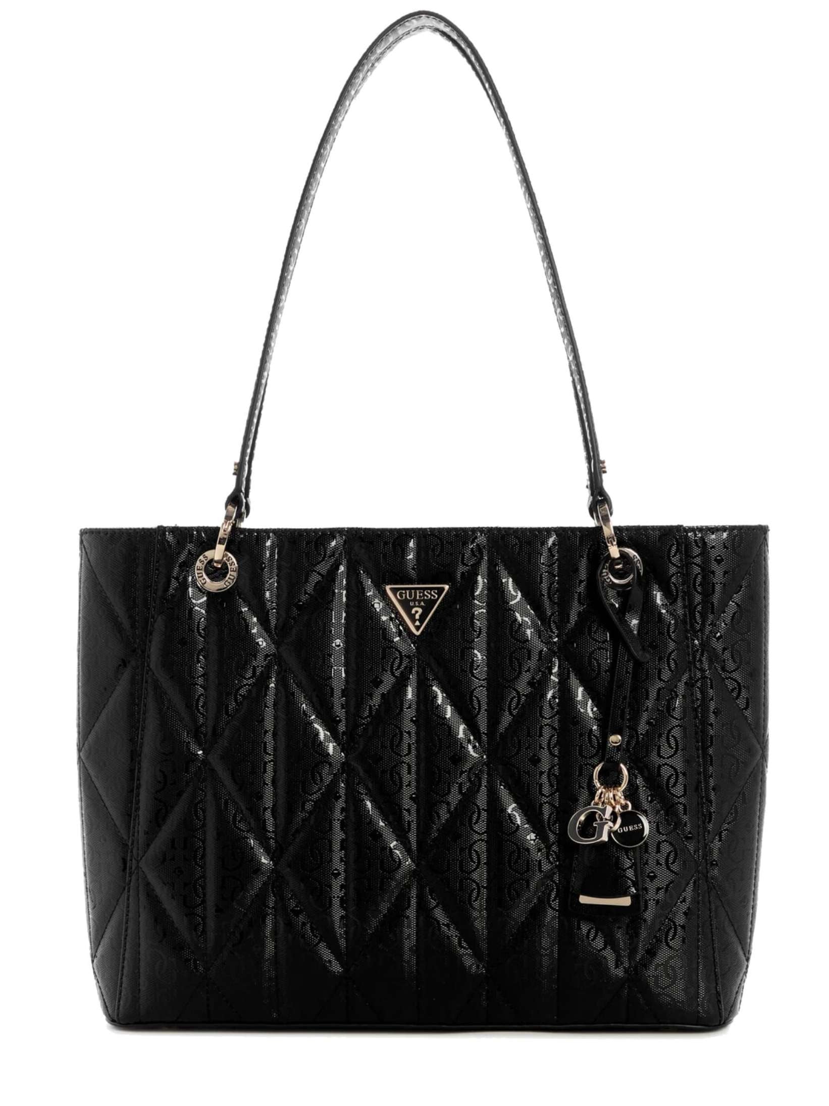 Borsa donna Guess a spalla Aldina Noel Tote black B26GU84 GG966325
