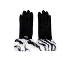 Guanti donna Liu-Jo effetto scamosciato nero/zebra C26LJ14 2F5063 T0300 S19D1