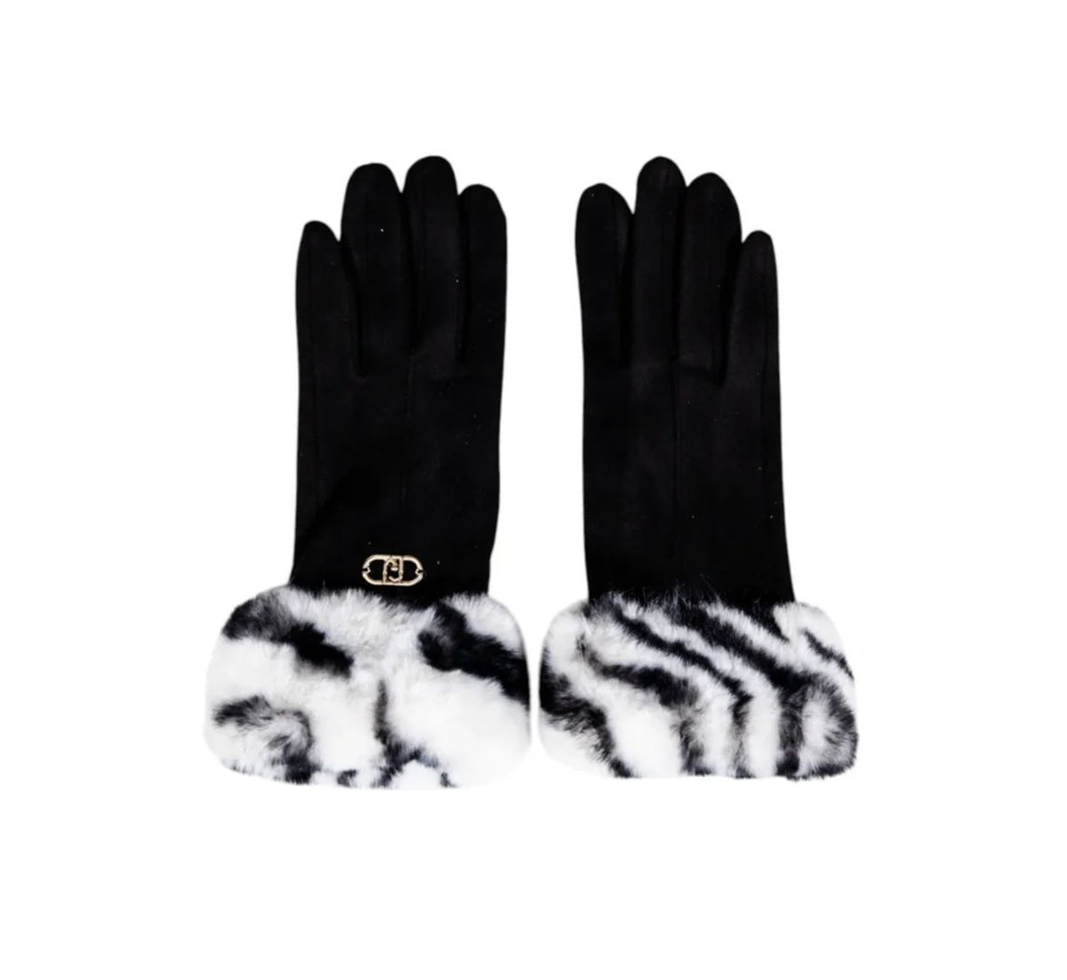 Guanti donna Liu-Jo effetto scamosciato nero/zebra C26LJ14 2F5063 T0300 S19D1