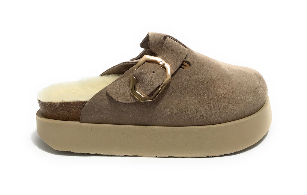 Sabot donna Genuins Indiana velour wool taupe D26GN01 G106620