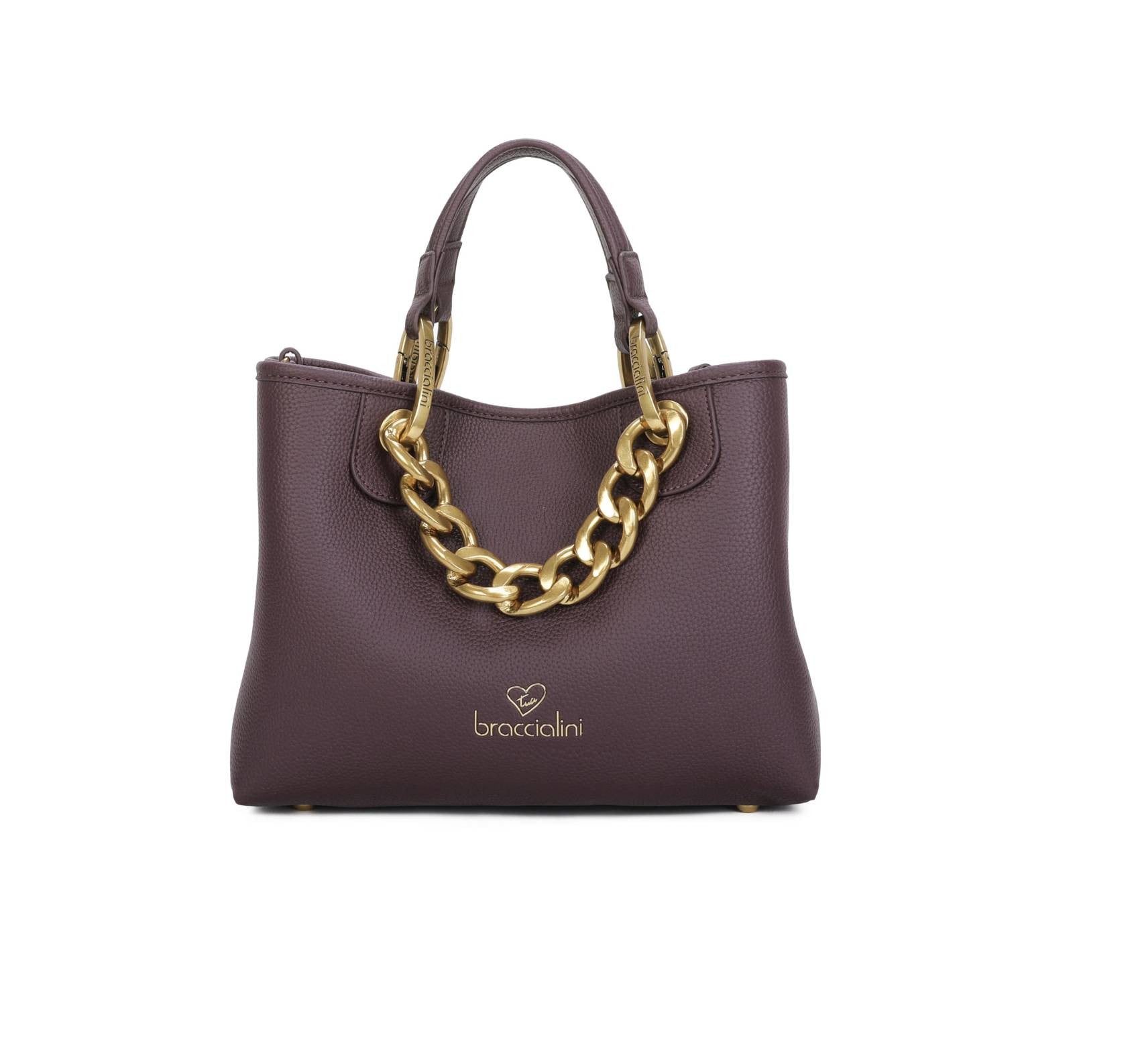 Borsa a mano con tracolla Braccialini Beth Jewels bordeaux B26BR67 B18531