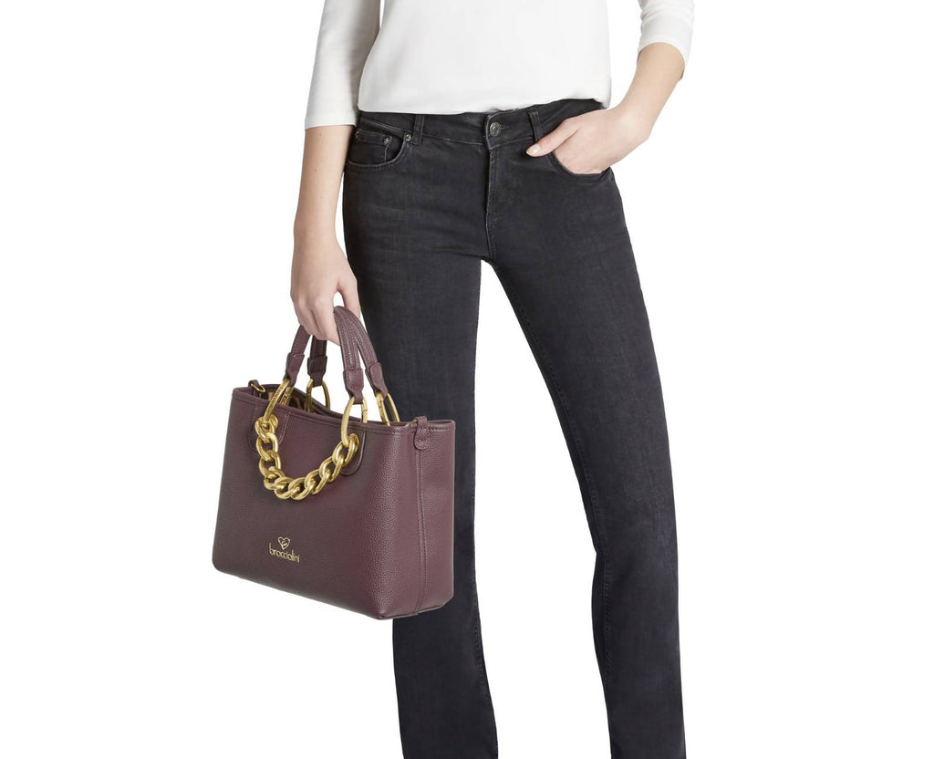 Borsa a mano con tracolla Braccialini Beth Jewels bordeaux B26BR67 B18531