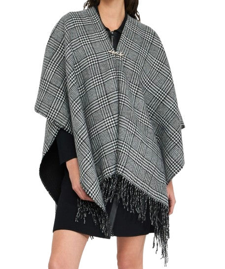 Poncho donna Liu Jo principe di galles nero/bianco C26LJ64 2F5036 T0300