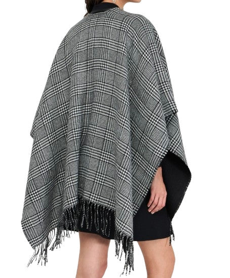 Poncho donna Liu Jo principe di galles nero/bianco C26LJ64 2F5036 T0300