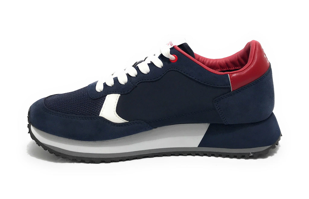 Scarpe U.S. Polo sneaker running Cleef006M in ecopelle scamosciata/tessuto dark blue U26UP16