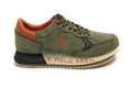 Scarpe U.S. Polo sneaker running Cleef006M in ecopelle scamosciata/tessuto verde U26UP15