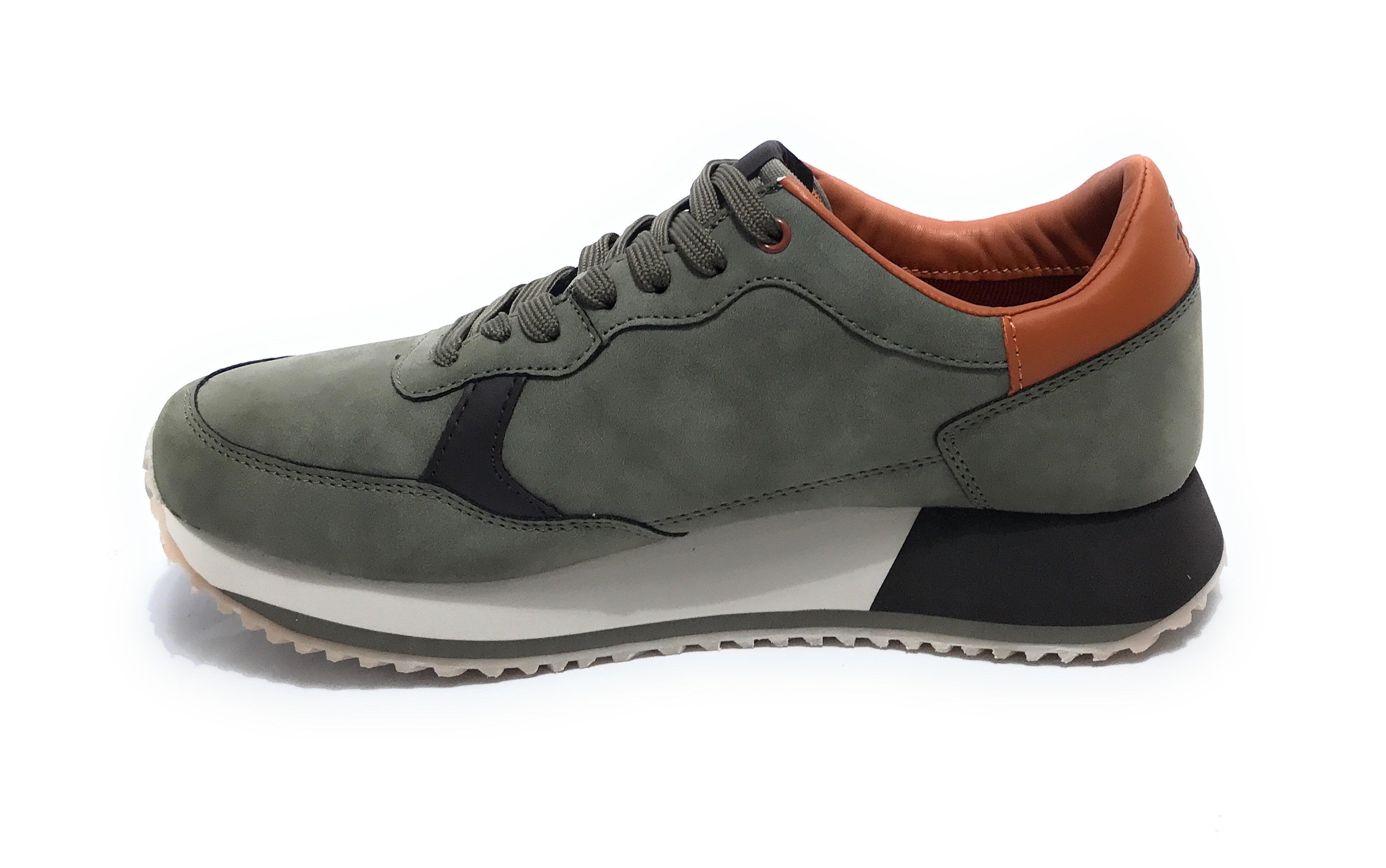 Scarpe U.S. Polo sneaker running Cleef006M in ecopelle scamosciata/tessuto verde U26UP15