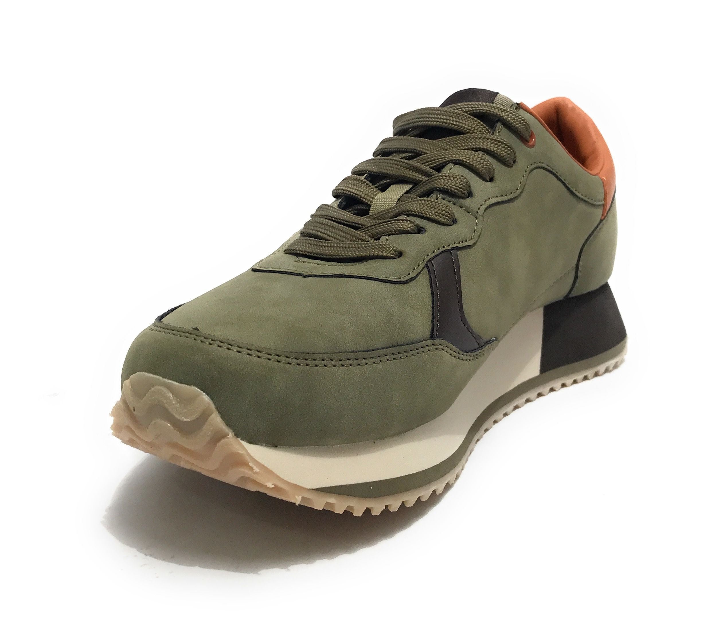 Scarpe U.S. Polo sneaker running Cleef006M in ecopelle scamosciata/tessuto verde U26UP15