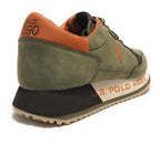 Scarpe U.S. Polo sneaker running Cleef006M in ecopelle scamosciata/tessuto verde U26UP15