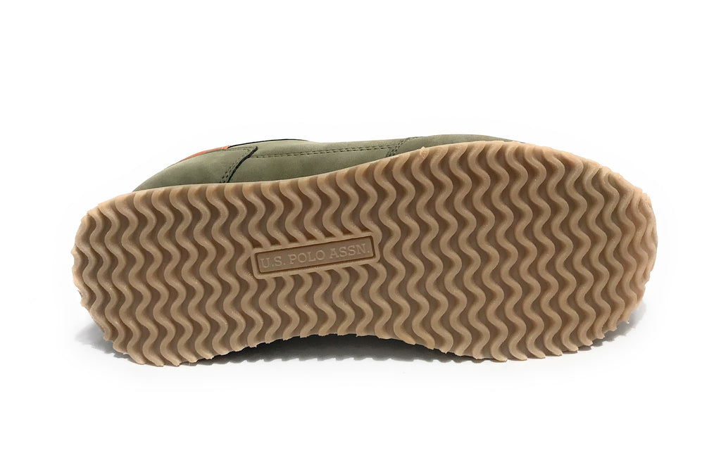Scarpe U.S. Polo sneaker running Cleef006M in ecopelle scamosciata/tessuto verde U26UP15