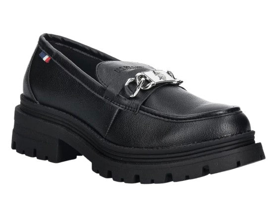 Scarpe US Polo mocassino con zeppa Alicya007 nero D26UP08