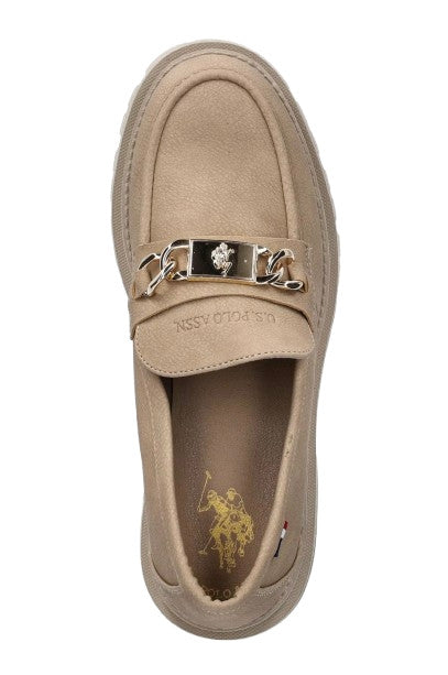 Scarpe US Polo mocassino con zeppa Alicya007 beige D26UP07