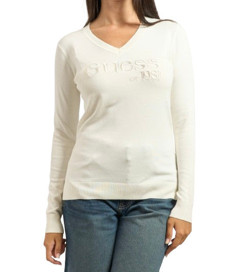Maglione donna Guess Saylor white E26GU37 W5BR41Z2NQ2