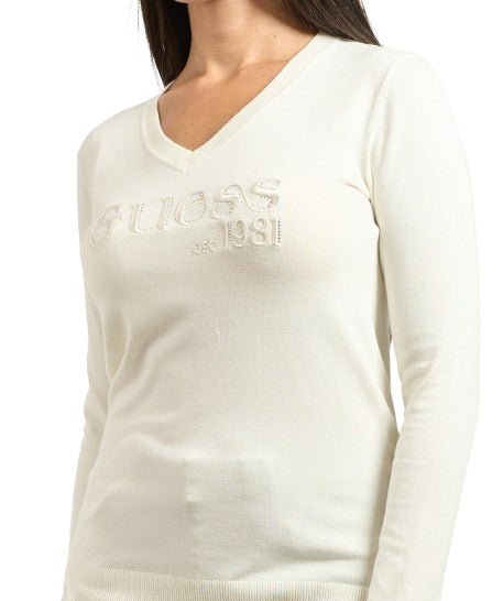 Maglione donna Guess Saylor white E26GU37 W5BR41Z2NQ2