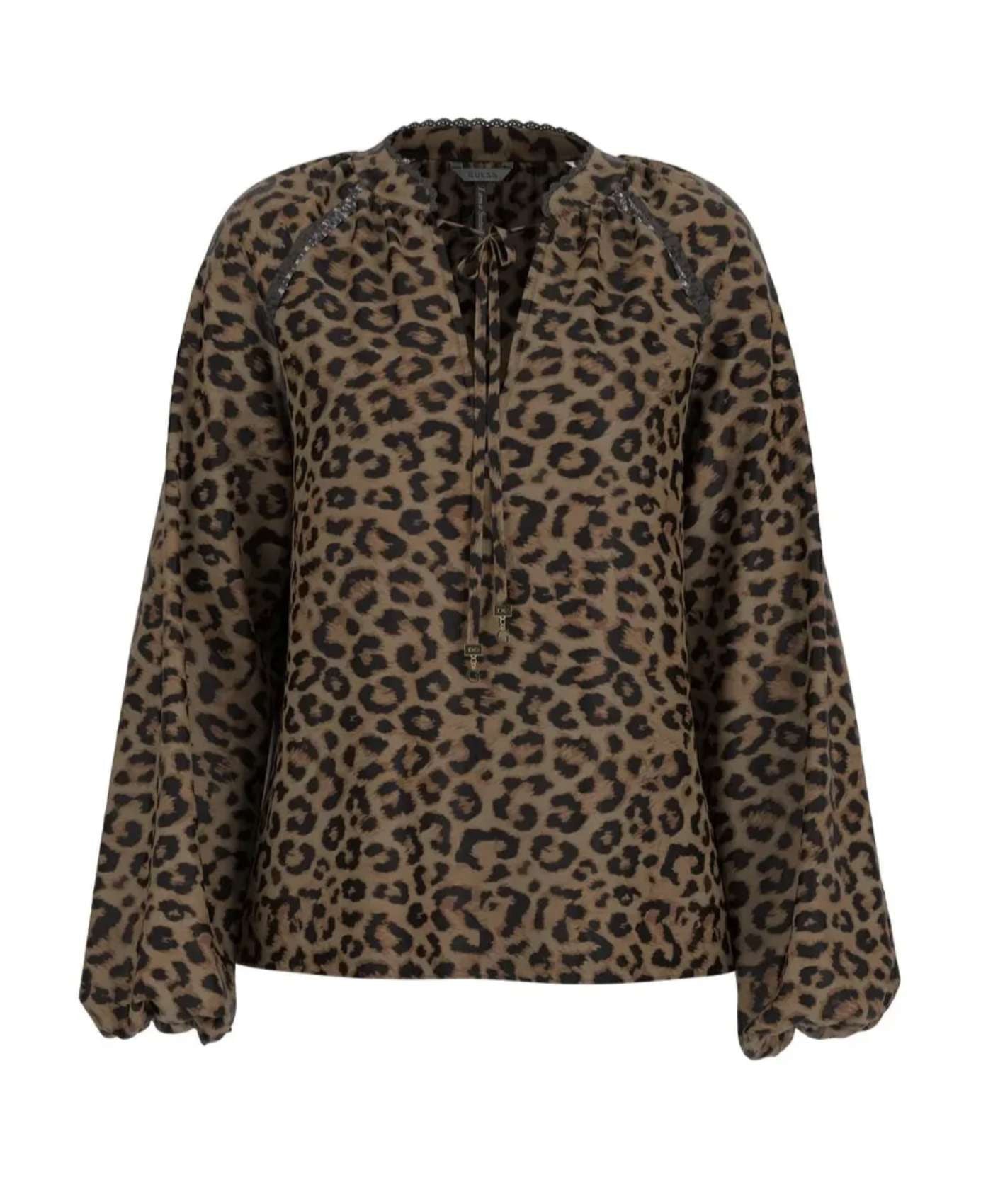 Camicia donna Guess stampa animalier E26GU33 W5BH74WGLA2