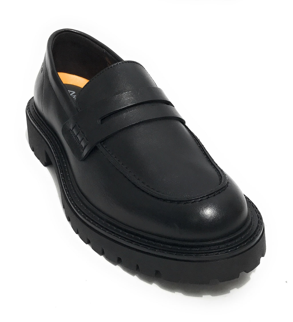 Scarpe uomo Ambitious mocassino fondo alto in pelle nero U26AM08 13737-6583AM