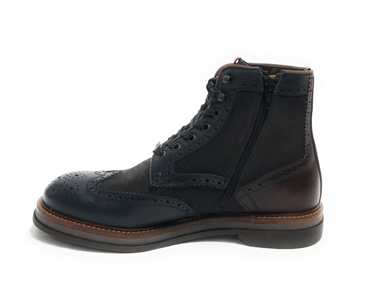 Scarpe uomo Ambitious polacchino stringato in pelle navy combi U26AM10 12432-6553AM