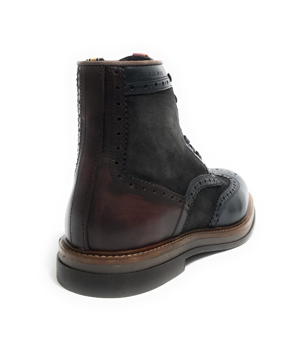 Scarpe uomo Ambitious polacchino stringato in pelle navy combi U26AM10 12432-6553AM