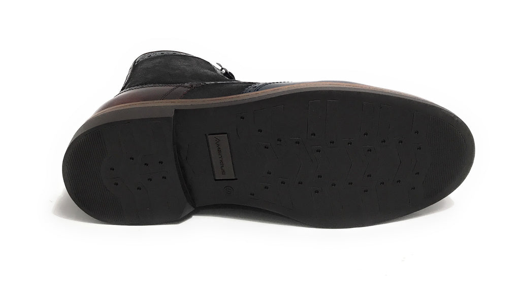 Scarpe uomo Ambitious polacchino stringato in pelle navy combi U26AM10 12432-6553AM