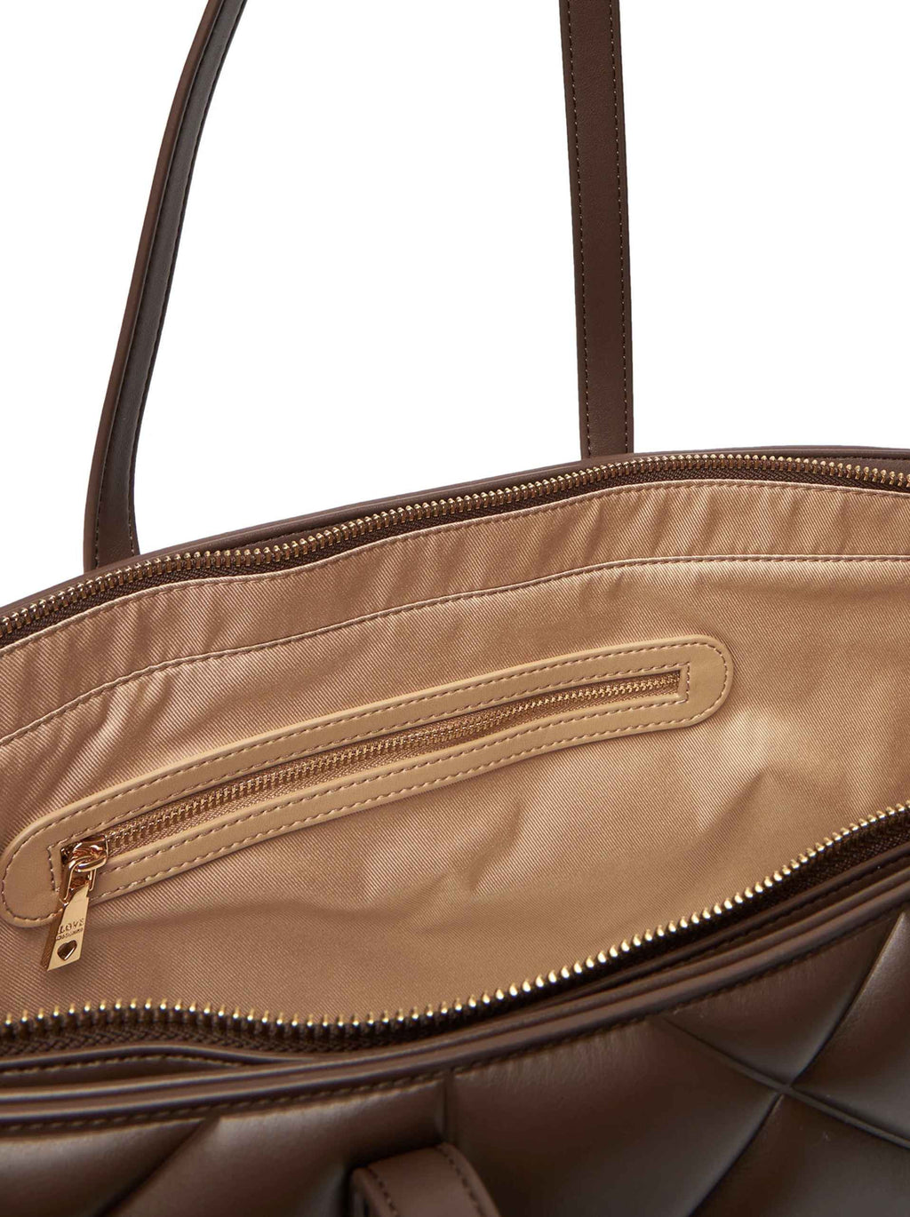Borsa donna Love Moschino shopper trapuntata cioccolato B26MO103 JC4120