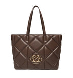 Borsa donna Love Moschino shopper trapuntata cioccolato B26MO103 JC4120