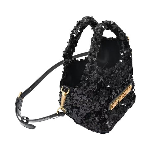 Borsa donna Love Moschino con pailettes nero B26MO116 JC4147PP0NKK100A