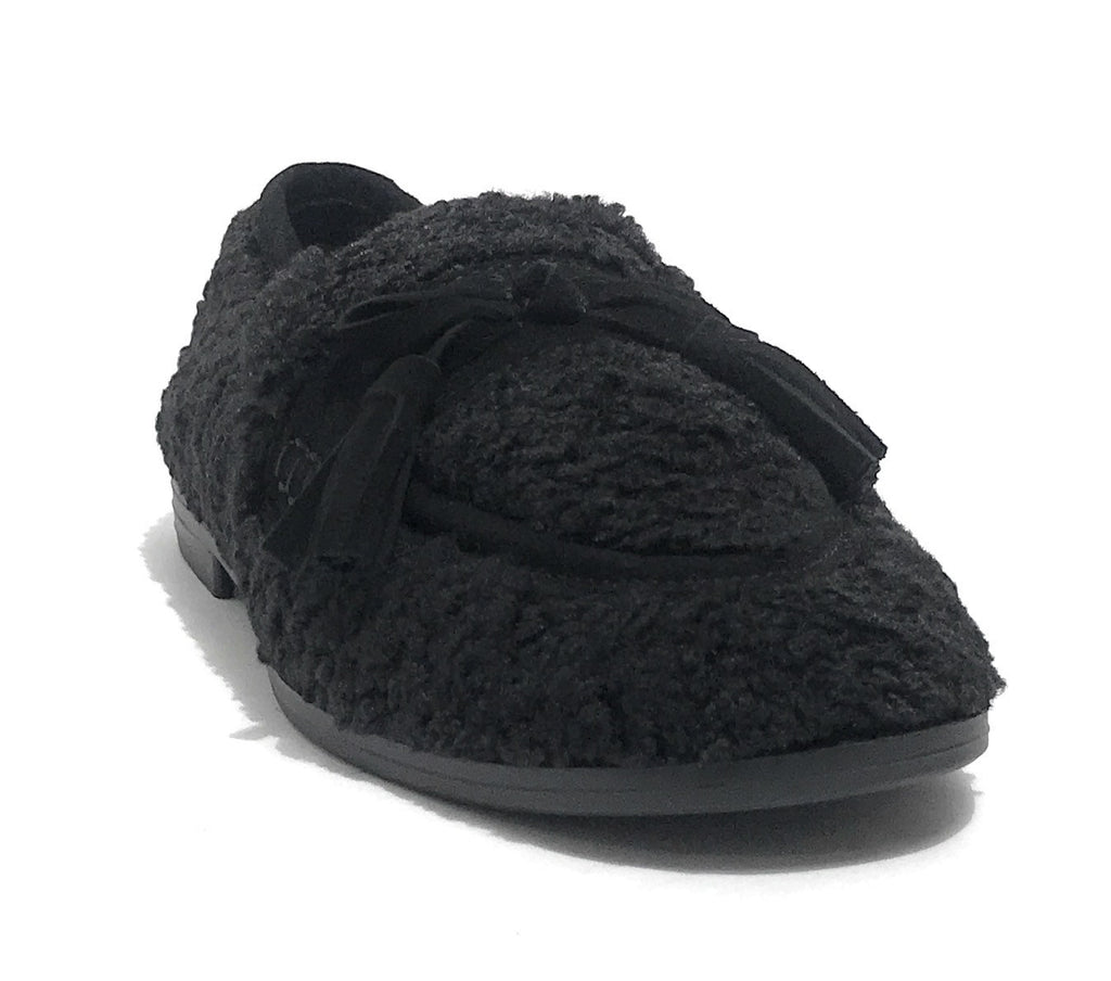 Scarpe donna Emanuélle Vee mocassino Victoria tessuto teddy nero D26EV31 452M-805-11-T164