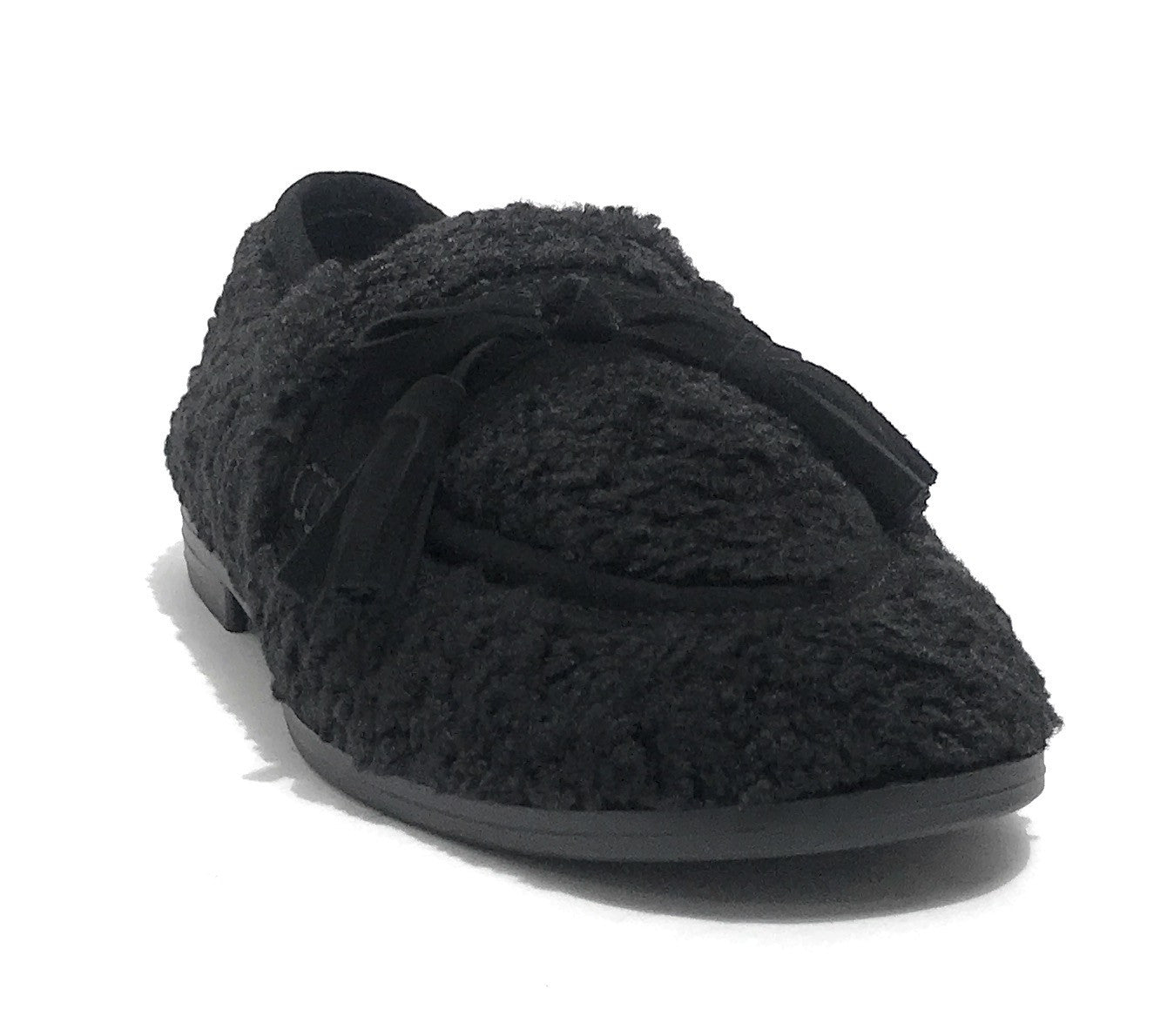 Scarpe donna Emanuélle Vee mocassino Victoria tessuto teddy nero D26EV31 452M-805-11-T164