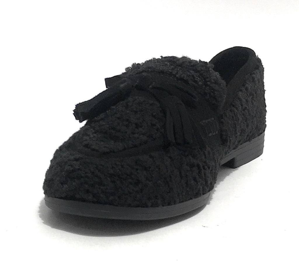 Scarpe donna Emanuélle Vee mocassino Victoria tessuto teddy nero D26EV31 452M-805-11-T164
