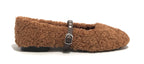 Scarpe donna Emanuélle Vee ballerina margaret tessuto teddy cuoio D26EV23 452M-804-10-T164