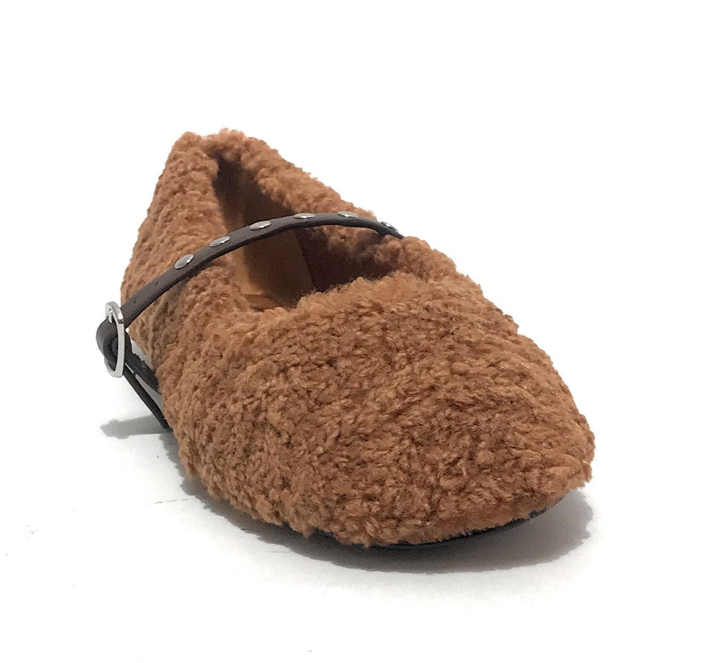 Scarpe donna Emanuélle Vee ballerina margaret tessuto teddy cuoio D26EV23 452M-804-10-T164