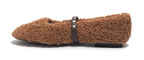 Scarpe donna Emanuélle Vee ballerina margaret tessuto teddy cuoio D26EV23 452M-804-10-T164