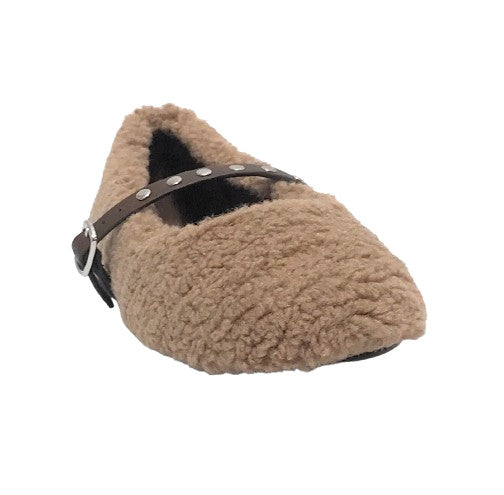 Scarpe donna Emanuélle Vee ballerina margaret tessuto teddy taupe D26EV24 452M-804-10-T164