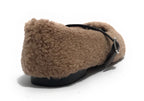 Scarpe donna Emanuélle Vee ballerina margaret tessuto teddy taupe D26EV24 452M-804-10-T164