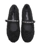 Scarpe donna Emanuélle Vee ballerina margaret tessuto teddy black D26EV25 452M-804-10-T164