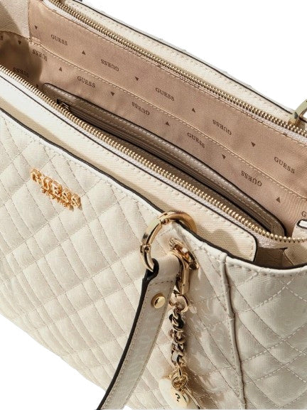 Borsa donna a spalla Guess Isemay Noel tote white BS26GU102 GG962825