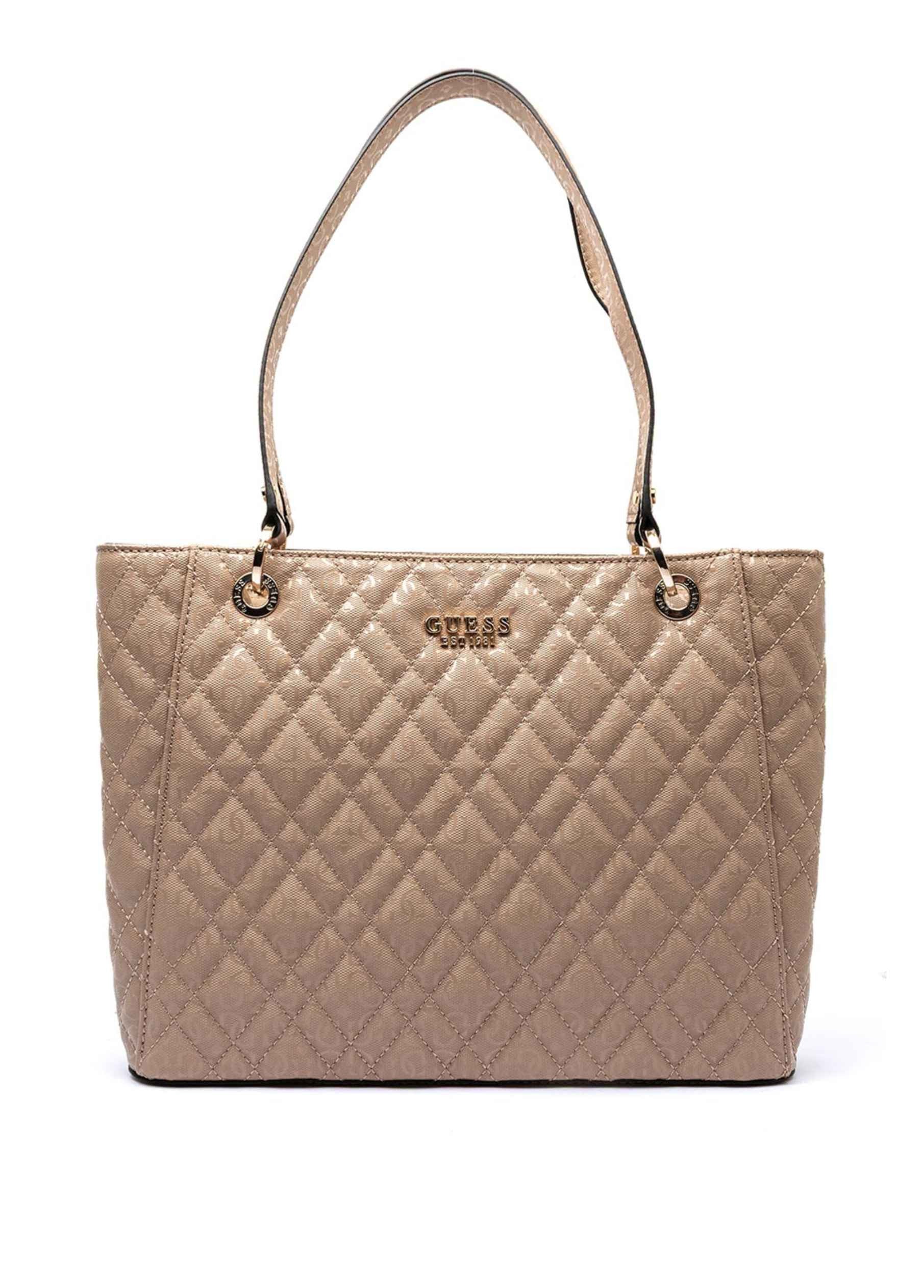 Borsa donna a spalla Guess Isemay Noel tote pale mocha BS26GU109 GG962825.