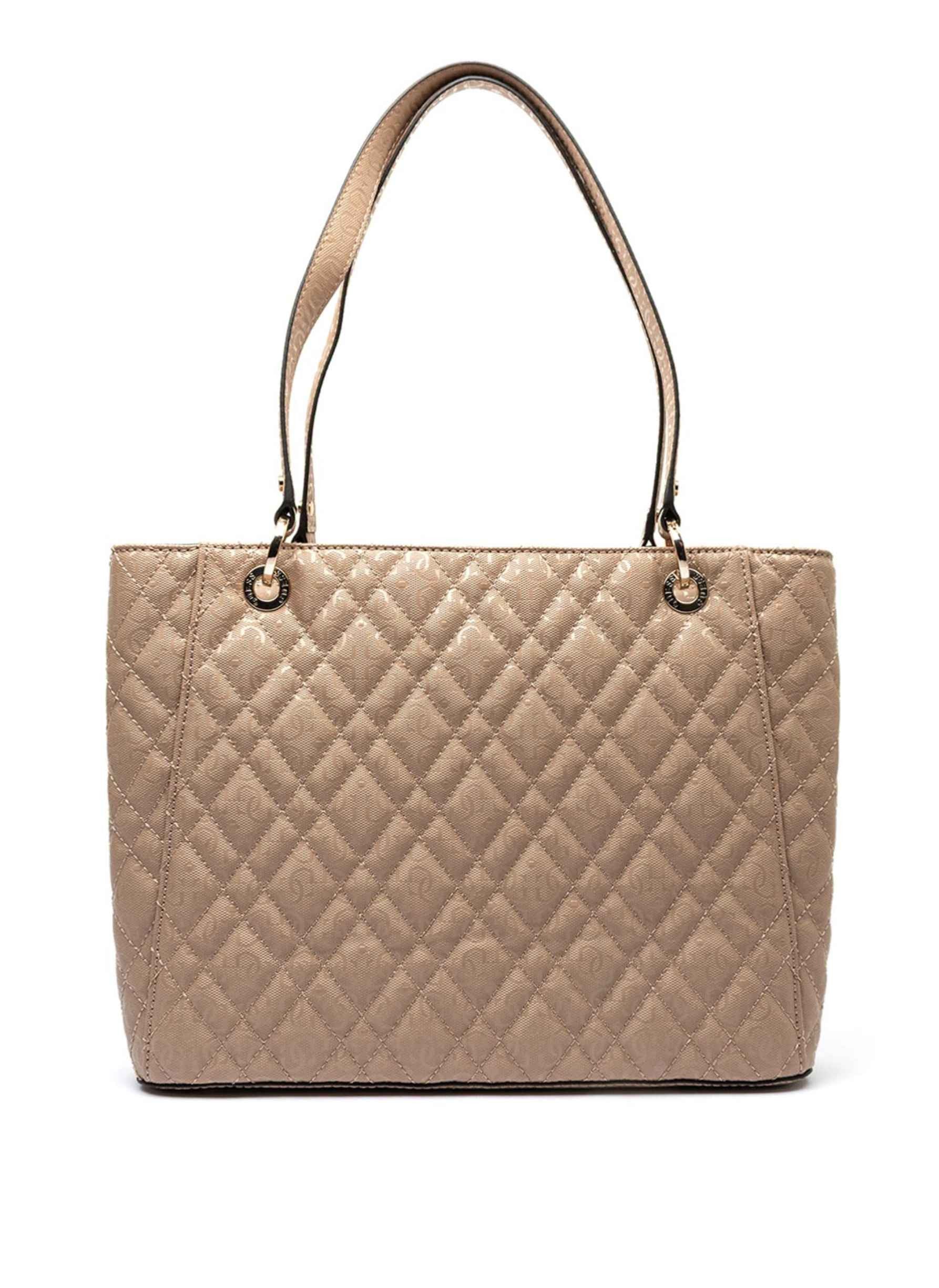 Borsa donna a spalla Guess Isemay Noel tote pale mocha BS26GU109 GG962825.