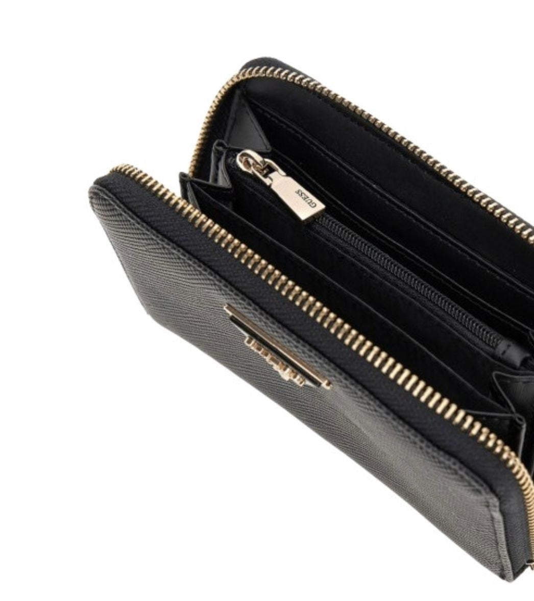 Portafoglio donna Guess zip around Laurel slg black AS25GU06 ZG8500140