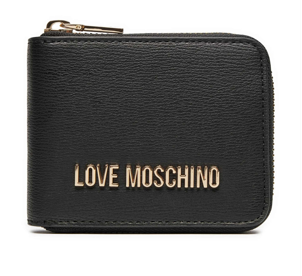 Portafoglio donna Love Moschino zip around small nero/ gold A26MO13 JC5639PP1NLD0000