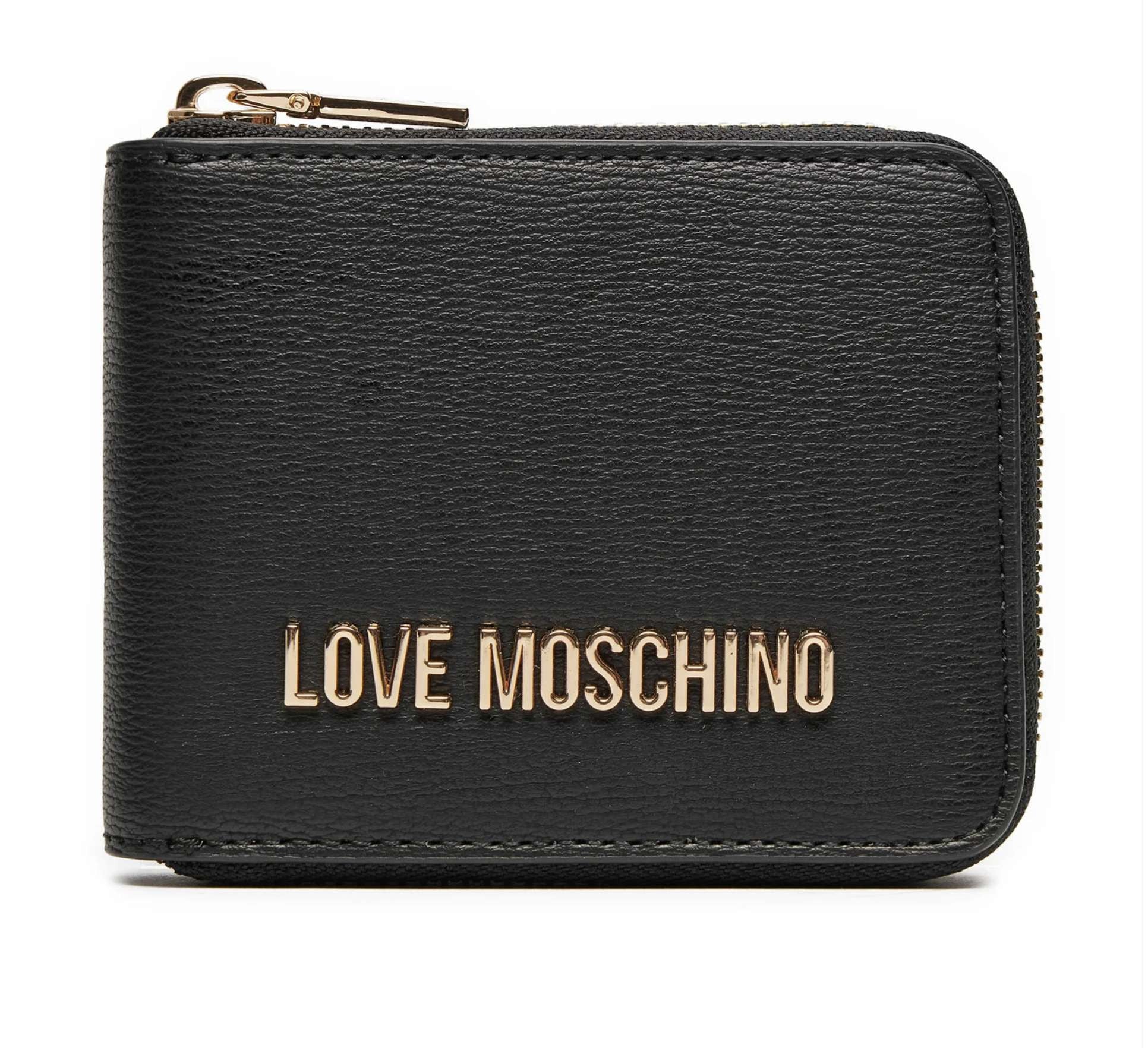 Portafoglio donna Love Moschino zip around small nero/ gold A26MO13 JC5639PP1NLD0000