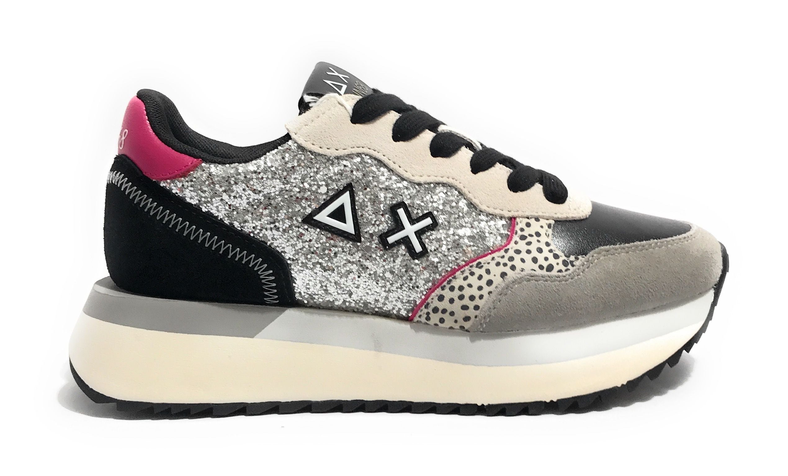 Sneaker Sun68 Big Ally glitter argento D26SU15 Z45212