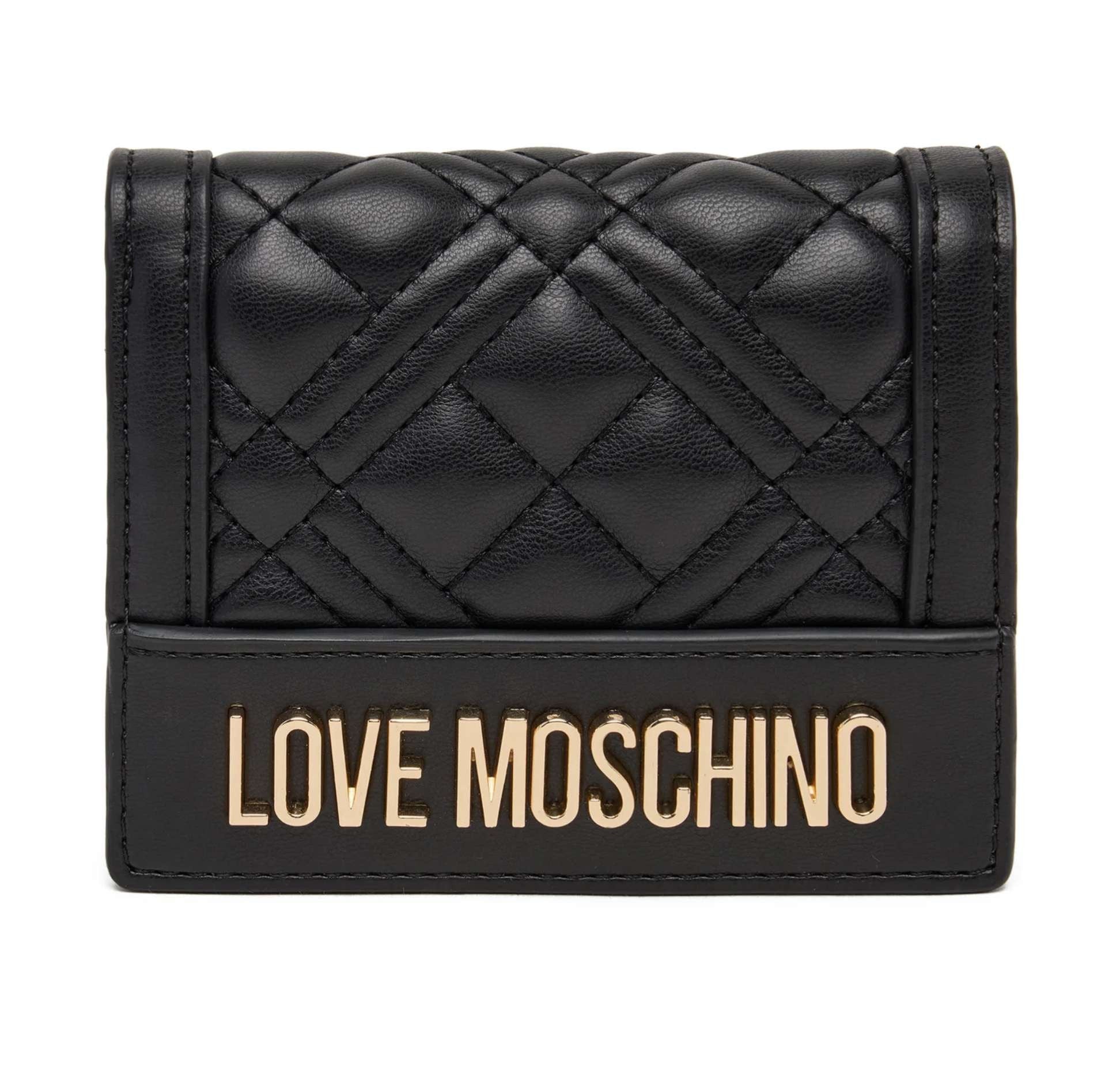 Portafoglio donna Love Moschino ecopelle trapuntato nero A26MO22 JC5601
