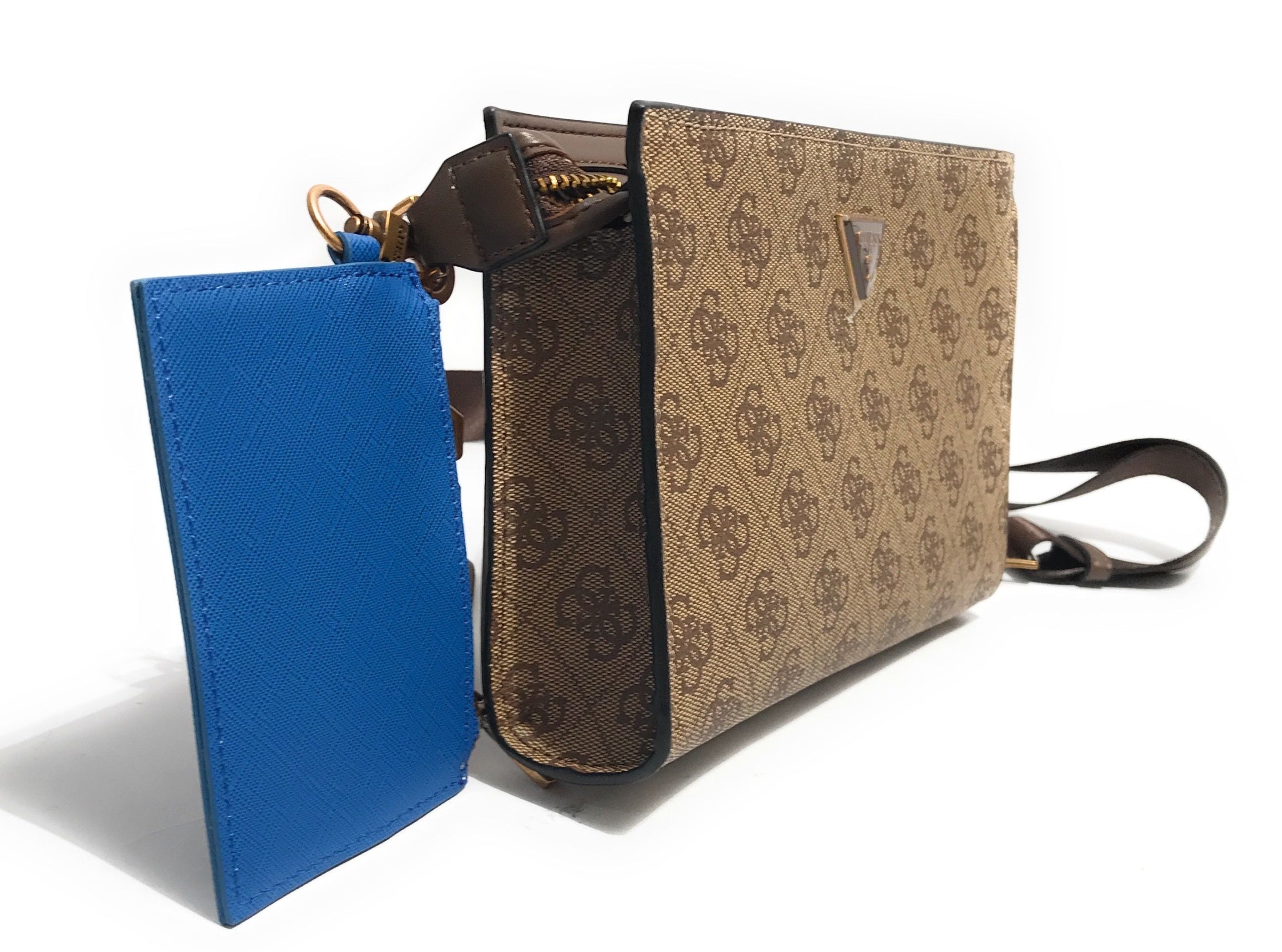 Borsa Guess tracolla uomo Milano crossbody top zip beige/ brown UBS26GU11 HMMILOP6157