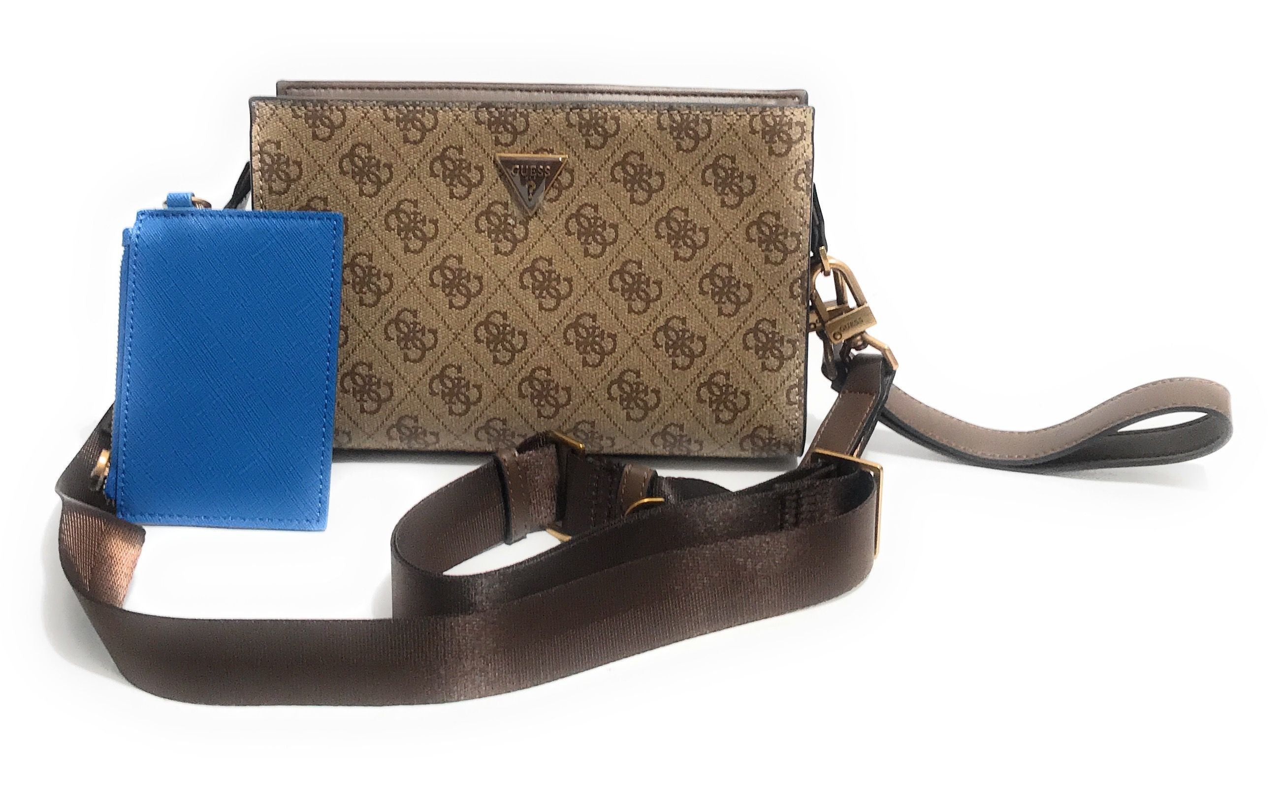 Borsa Guess tracolla uomo Milano crossbody top zip beige/ brown UBS26GU11 HMMILOP6157
