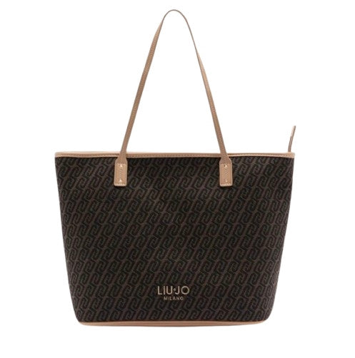 Borsa donna Liu-jo Evrim Tote jacquard testa di moro BS26LJ03 AA6070 T378A