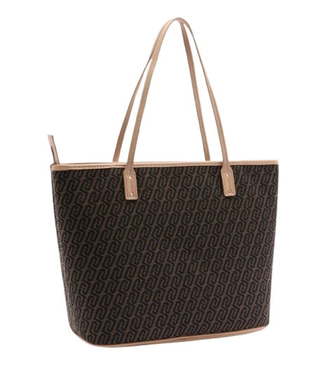 Borsa donna Liu-jo Evrim Tote jacquard testa di moro BS26LJ03 AA6070 T378A