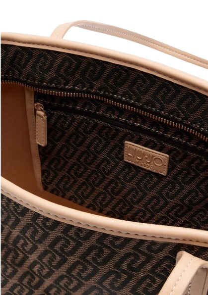 Borsa donna Liu-jo Evrim Tote jacquard testa di moro BS26LJ03 AA6070 T378A